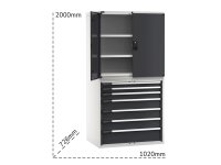 Armadio Fami Master 1020x726x2000mm bicolore con 7 cassetti estrazione totale e 3 ripiani