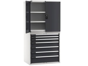Armadio Fami Master 1020x726x2000mm bicolore con 7 cassetti estrazione totale e 3 ripiani