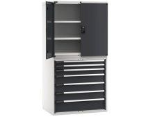 Armadio Fami Master 1020x726x2000mm bicolore con 7 cassetti estrazione regolabile e 3 ripiani