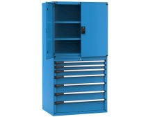 Armadio Fami Master 1020x726x2000mm blu con 7 cassetti estrazione regolabile e 3 ripiani