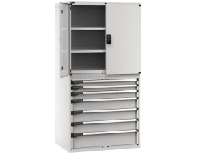 Armadio Fami Master 1020x726x2000mm grigio con 7 cassetti estrazione regolabile e 3 ripiani