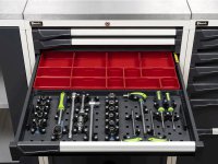 Armadio ante battenti Fami Master 7 cassetti e 3 piani regolabili bicolore, 714x573x2000mm