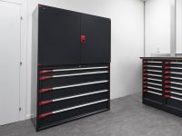 Armadio ante battenti Fami Master 7 cassetti e 3 piani regolabili bicolore, 714x573x2000mm