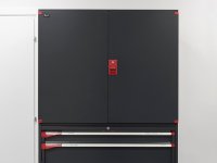 Armadio ante battenti Fami Master 7 cassetti estrazione totale e 3 piani bicolore, 714x573x2000mm