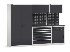 Arredo modulare per officina Fami GARAGE105 con piano gommato, 2757x640x2000mm