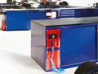 Arredo modulare per officina Fami GARAGE096 con piano in acciaio inox, 1940x640x2000mm