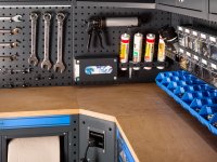 Arredo officina Fami Garage 391 G12 3688x2472mm con 5 armadi, carrello, cassettiera e contenitori