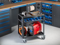 Arredo officina Fami Garage 391 G12 3688x2472mm con 5 armadi, carrello, cassettiera e contenitori