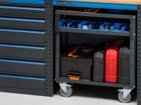 Arredo officina Fami Garage 391 G13 4560mm con 5 armadi, carrello, cassettiera e modulo servizio