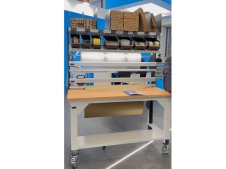 Fami banco da imballo completo di 2 taglierine su ruote 1500mm piano legno