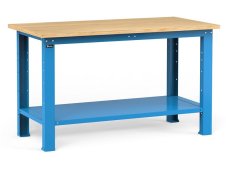 Banco da lavoro Fami Work 1500x750x882mm blu con piano in legno