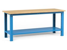 Banco da lavoro Fami Work 2000x750x882mm blu con piano in legno