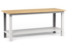 Banco da lavoro Fami Work 2000x750x882mm grigio con piano in legno