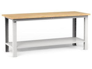 Banco da lavoro Fami Work 2000x750x882mm grigio con piano in legno