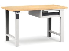 Banco da lavoro Fami Master 150cm grigio con piano in legno e cassetto