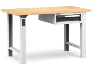 Banco da lavoro Fami Master 150cm grigio con piano in legno e cassetto
