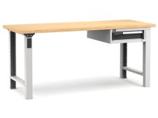 Banco da lavoro Fami Master 200cm grigio con piano in legno e cassetto
