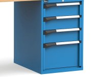 Banco da lavoro Fami Master 250cm blu con piano in legno e 9 cassetti