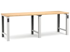 Banco da lavoro Fami Master 250cm grigio con piano in legno