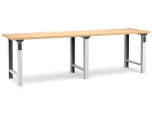 Banco da lavoro Fami Master 300cm grigio con piano in legno