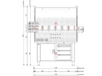 Banco da lavoro Fami Work Master BR 150cm con armadio, cassettiera, parete attrezzata e contenitori