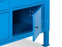 Banco da lavoro regolabile Fami WORK1512 150cm con piano in legno e 2 armadietti e 2 cassetti