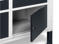 Banco da lavoro regolabile Fami WORK1511 150cm con piano in legno e 2 armadietti e 2 cassetti