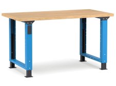 Banco da lavoro regolabile Fami Master 150cm blu con piano in legno