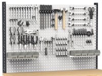 Banco da lavoro regolabile Fami Master 150cm grigio con parete attrezzata e 4 cassetti