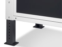 Banco da lavoro regolabile Fami WORK1532 150cm, piano legno, 2 cassetti, 2 armadi e parete forata