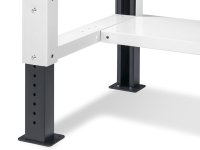 Banco da lavoro regolabile Fami WORK1530 150cm, piano legno, 4 cassetti, semipiano e parete forata