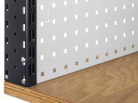 Banco da lavoro regolabile Fami WORK1530 150cm, piano legno, 4 cassetti, semipiano e parete forata