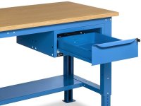 Banco da lavoro regolabile Fami WORK1534 150cm, piano in legno, cassetto e parete forata