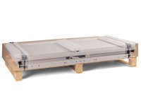 Banco da lavoro regolabile Fami WORK2012 200cm blu piano in legno, 3 armadi e 3 cassetti