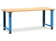 Banco da lavoro regolabile Fami Master 200cm blu con piano in legno
