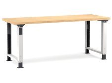 Banco da lavoro regolabile Fami Master 200cm grigio con piano in legno