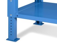 Banco da lavoro regolabile Fami WORK2037 200cm, piano in legno, 4 cassetti e parete forata