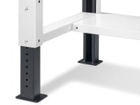Banco da lavoro regolabile Fami WORK2030 200cm, piano in legno, cassetto e parete forata