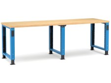 Banco da lavoro regolabile Fami Master 250cm blu con piano in legno