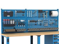Banco da lavoro regolabile Fami Master 250cm blu con parete attrezzata e 4 cassetti