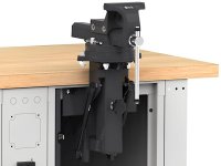 Banco da lavoro regolabile Fami Master 250cm grigio con 8 cassetti, armadio, morsa e 4 prese