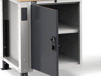 Banco da lavoro regolabile Fami Master 250cm grigio con 8 cassetti, armadio, morsa e 4 prese