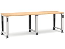 Banco da lavoro regolabile Fami Master 250cm grigio con piano in legno