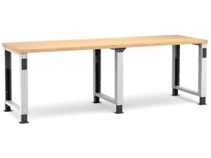 Banco da lavoro regolabile Fami Master 250cm grigio con piano in legno