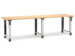 Banco da lavoro regolabile Fami Master 300cm grigio con piano in legno