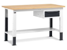 Banco da lavoro regolabile Fami WORK1501 1500x750x732/1107mm con piano in legno e cassetto