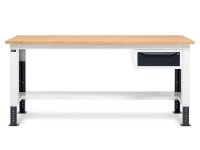 Banco da lavoro regolabile Fami WORK2001 200cm con piano in legno e cassetto