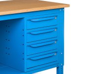 Banco da lavoro regolabile Fami WORK1504 1500x750x732/1107mm con piano in legno e 4 cassetti