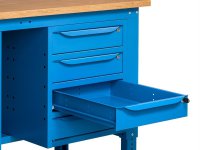 Banco da lavoro regolabile Fami WORK1506 150cm, piano in legno, armadio e 4 cassetti