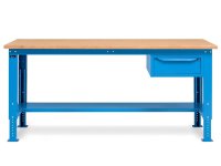Banco da lavoro regolabile Fami WORK2002 200cm con piano in legno e cassetto